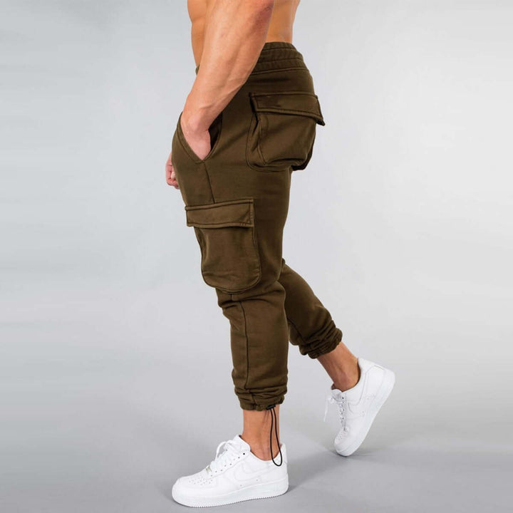 Men's Slim Fit Cargo Joggers with Multiple Pockets