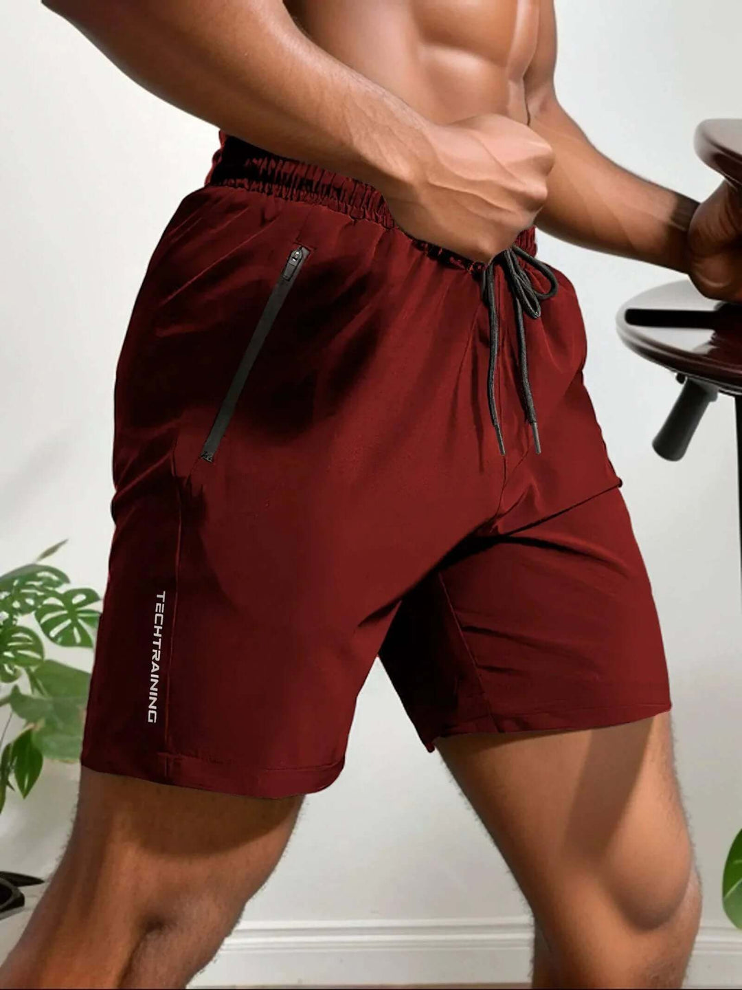 Men's Athletic Performance Shorts: Breathable, Lightweight & Zip Pocket