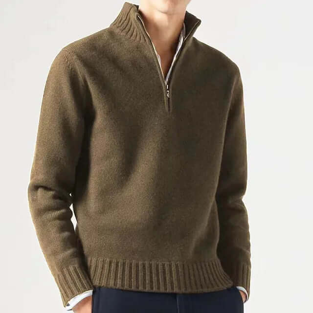 Men's Half-Zip Warm Sweater: Stylish & Comfortable Knitwear