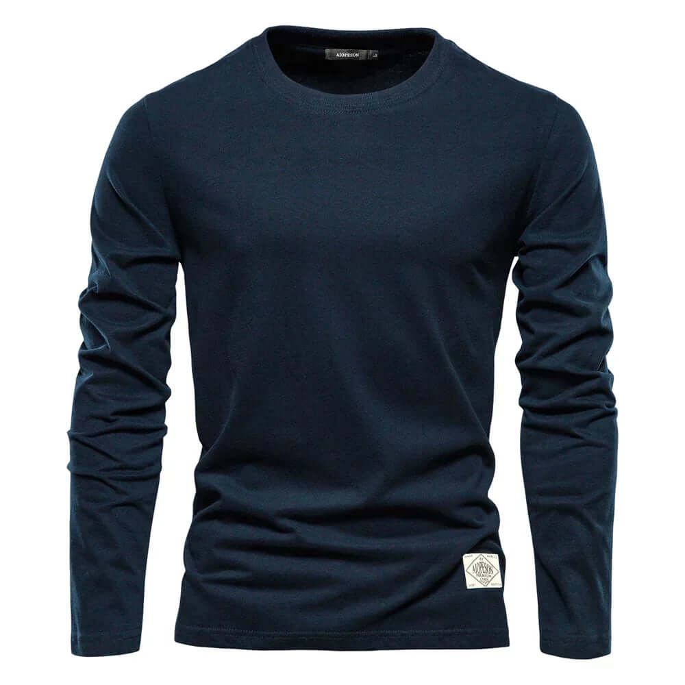 Men's Long-Sleeve Casual Crewneck T-Shirt: Relaxed Fit Tee