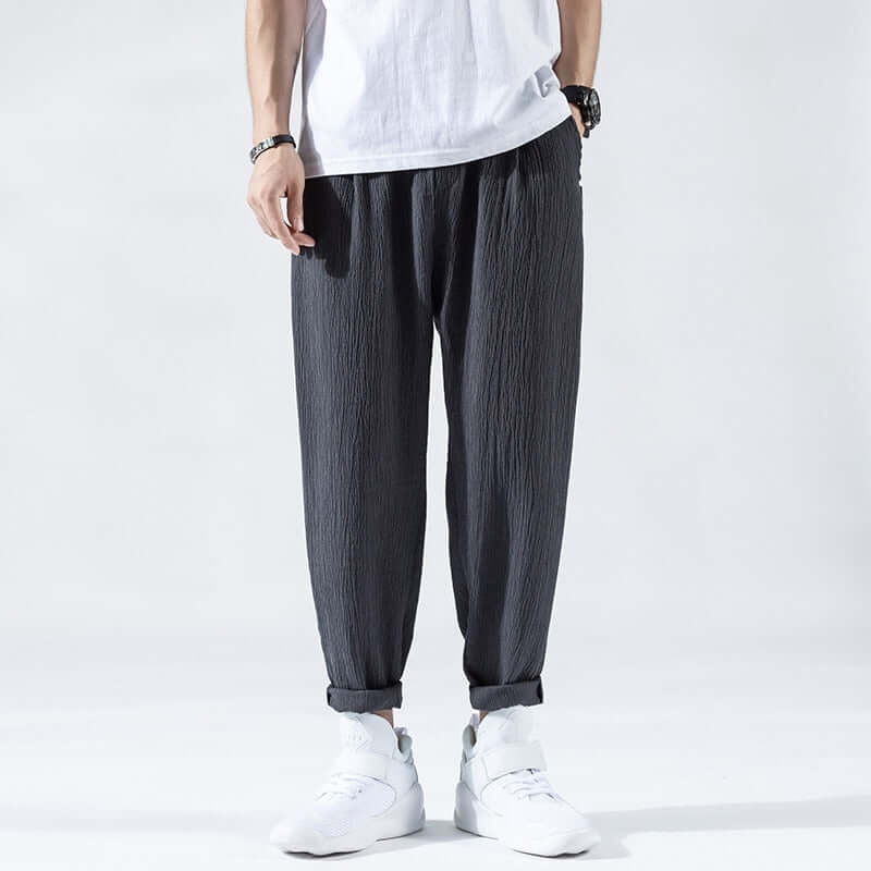 Men's Relaxed Fit Casual Trousers: Breathable Cotton