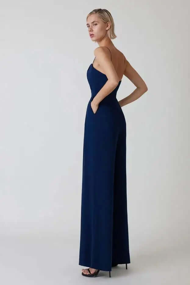 Women's Elegant Sleeveless Wide-Leg Jumpsuit
