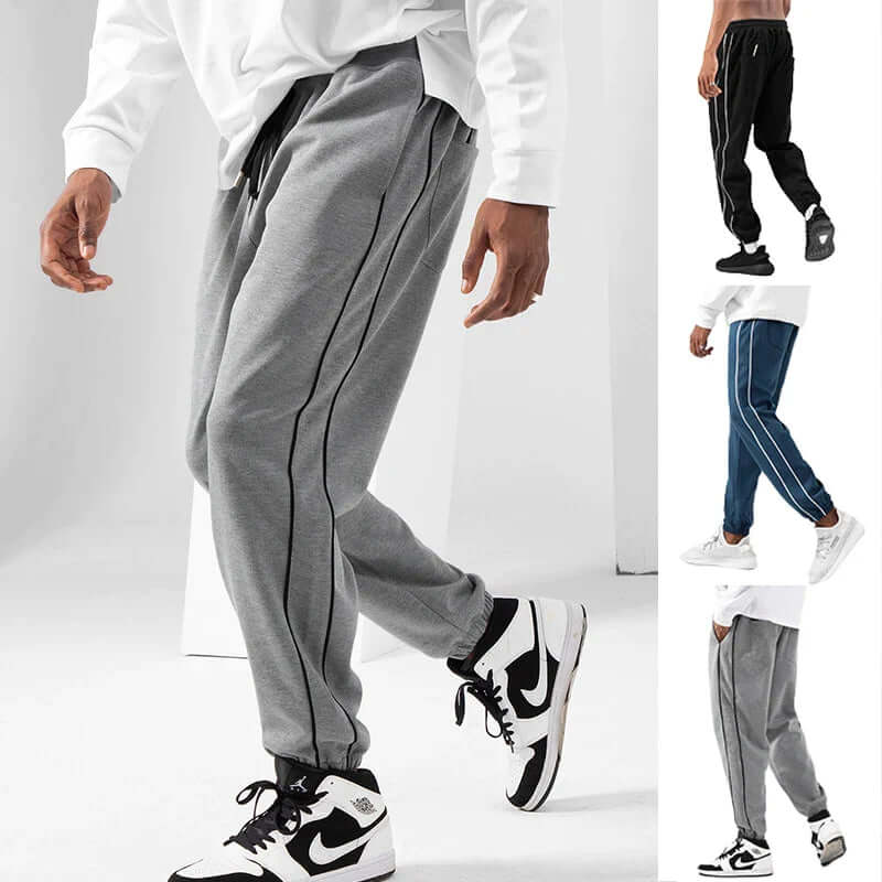 Men's Casual Long Sports Pants: Elastic Waist & Breathable Fabric