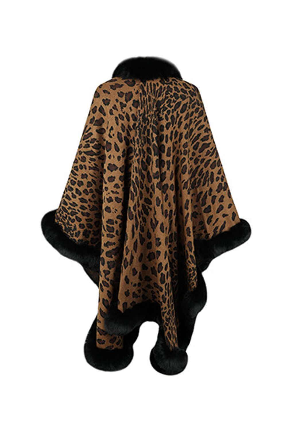 Women's Leopard Print Open Poncho - Stylish & Comfortable
