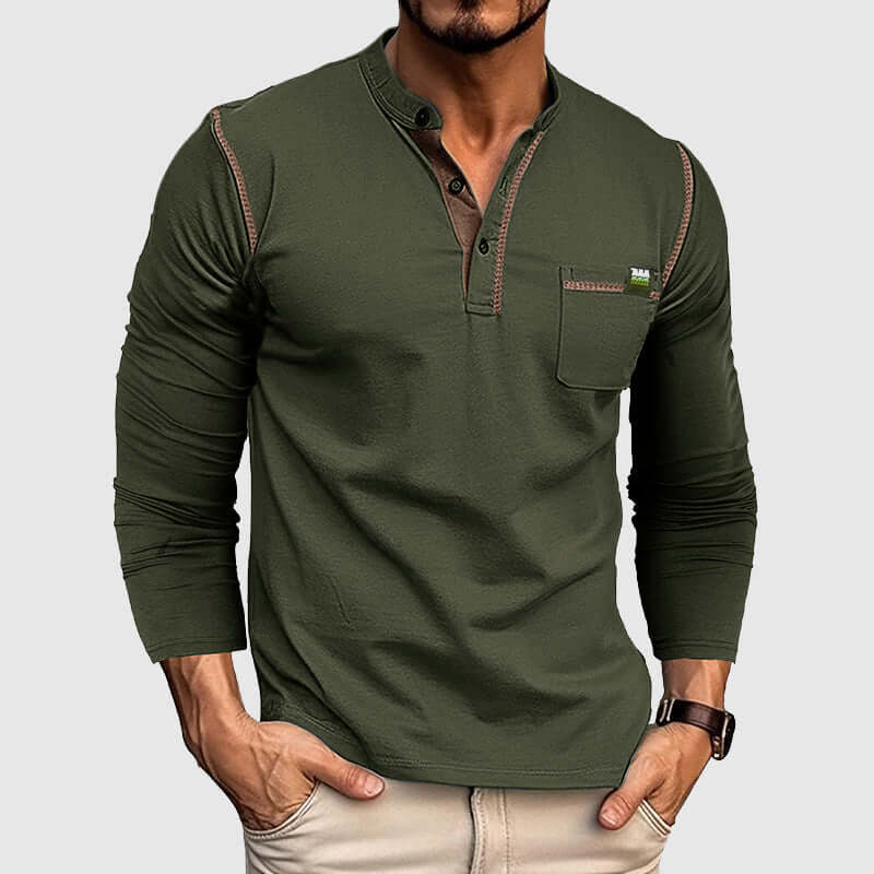 Men's Long Sleeve Cotton T-Shirt: Casual Comfort & Style
