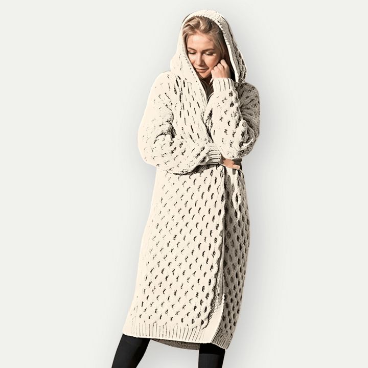 Women's Hooded Long Sleeve Jacket: Cozy & Stylish Outerwear