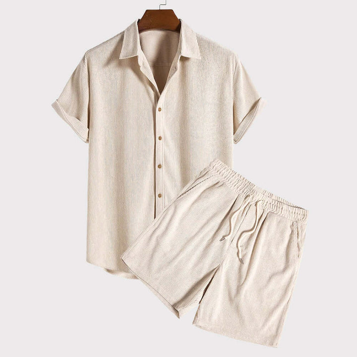 Men's Casual Corduroy Beach Set: Summer Comfort & Style