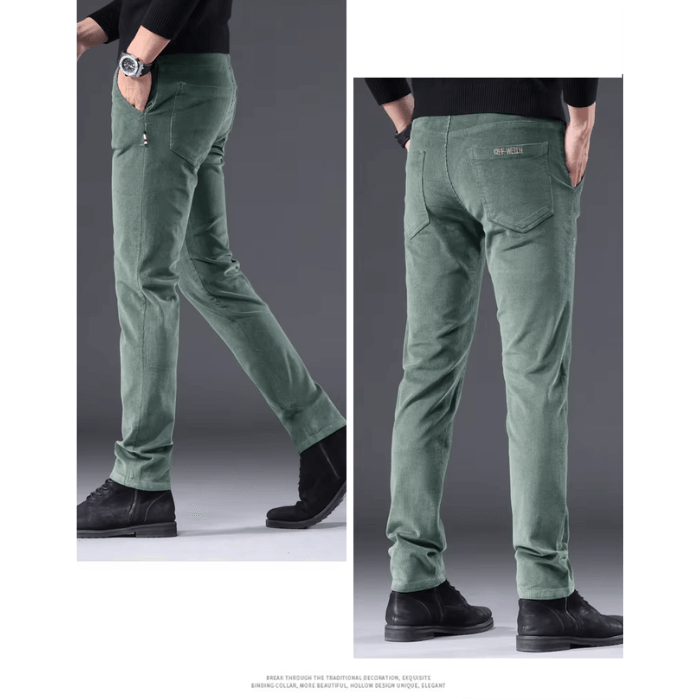 Men's Fleece-Lined Corduroy Pants: Warm Winter Trousers