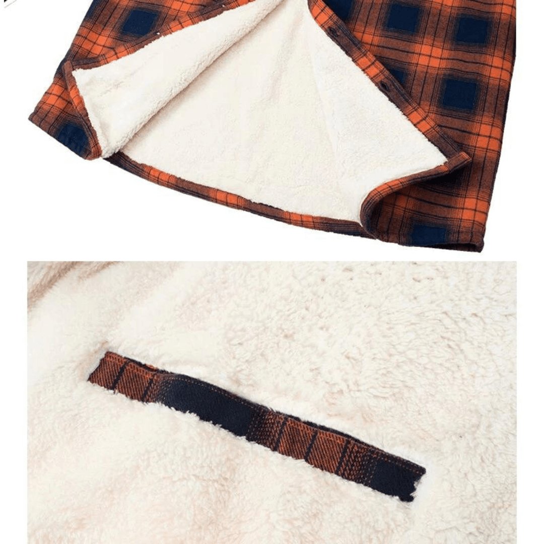 Men's Relaxed-Fit Checkered Fleece-Lined Jacket