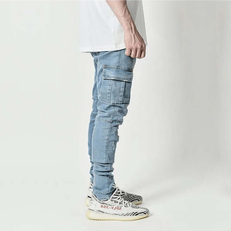 Men's Slim Fit Stacked Jeans with Pockets