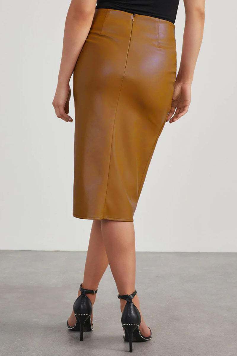 Women's High-Waisted Asymmetric Midi Skirt
