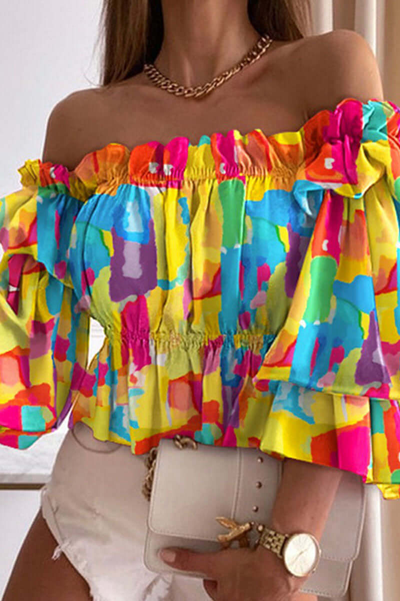 Women's Printed Off-Shoulder Summer Top