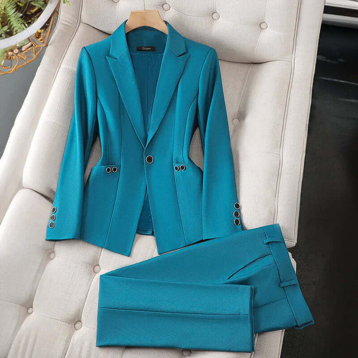 Women's Tailored Blazer & Trouser Set - Professional Formal Wear