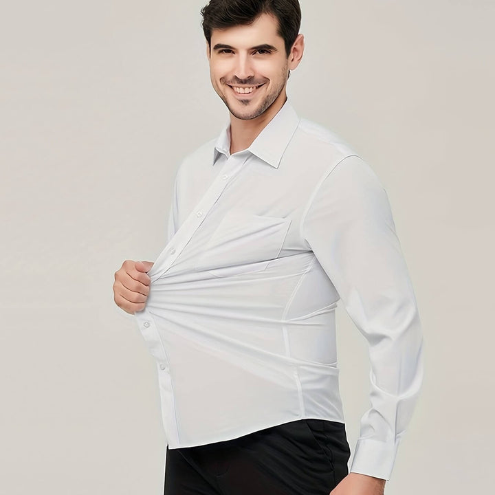 Men's Long-Sleeve Cotton Shirt: Modern Fit Dress Shirt