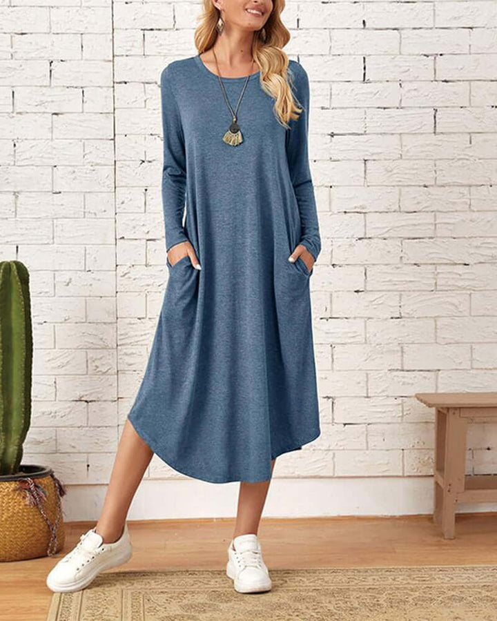 Cozy Long-Sleeve Knit Winter Dress