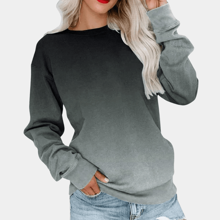 Women's Gradient Pattern Sweatshirt: Breathable, Lightweight, All-Season Comfort