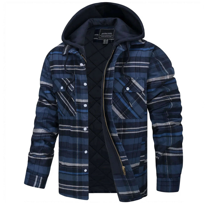 Men's Checked Long-Sleeve Casual Jacket