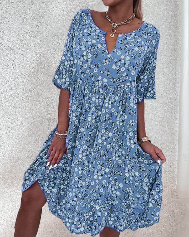 Floral Midi Women's Dress: Elegant & Lightweight Summer Dress