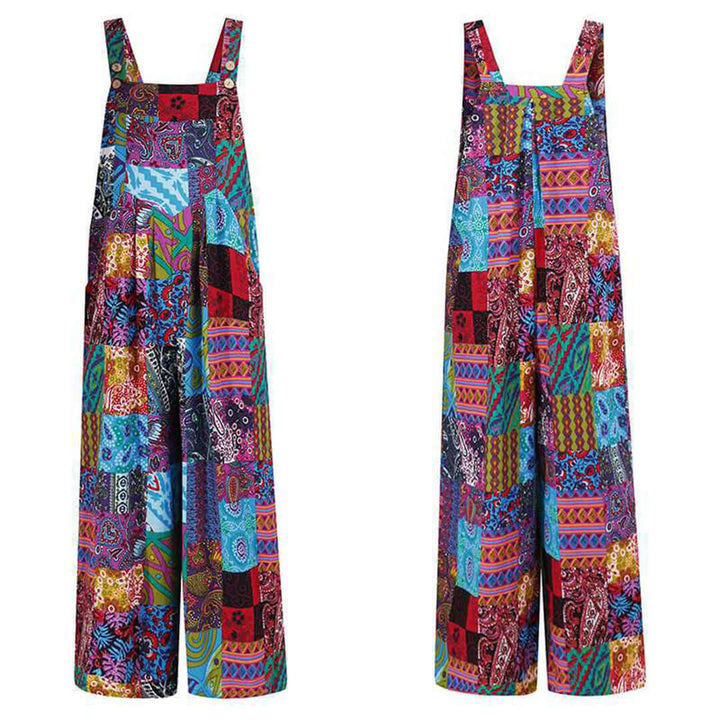 Women's Wide Leg Sleeveless Jumpsuit, Casual Summer Boho Style