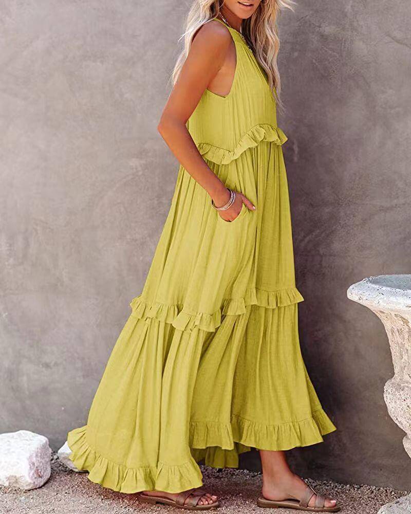 Women's Sleeveless Midi Summer Dress