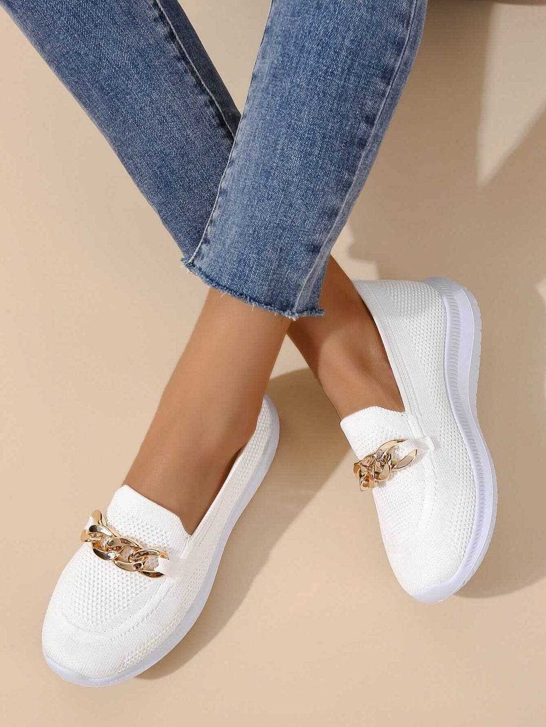 Women's Breathable Chunky Sneakers with Chain Detail