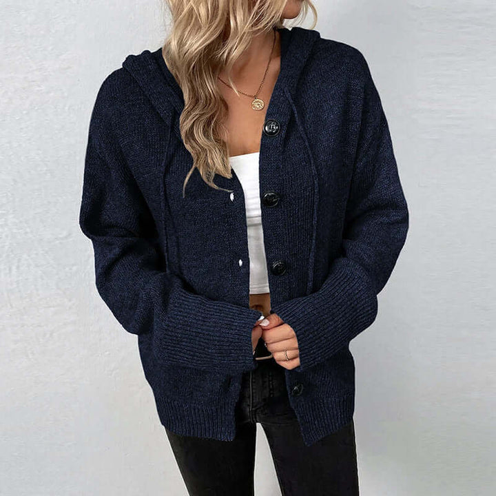 Women's Hooded Knitted Cardigan - Cozy & Warm