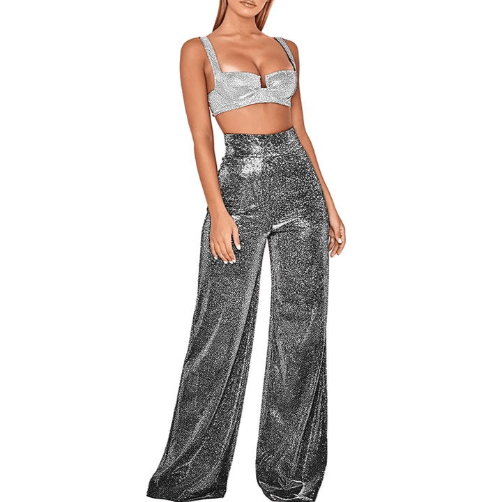 Women's Glitter Flare Trousers: Partywear