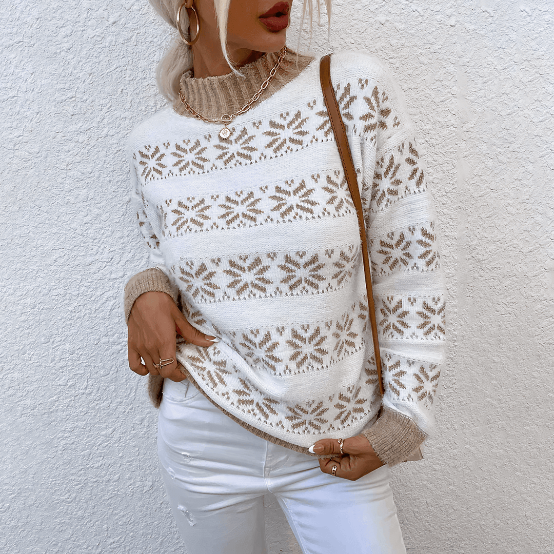 Women's Knit Snowflake Turtleneck Jumper