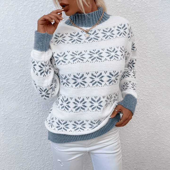 Women's Knit Snowflake Turtleneck Jumper