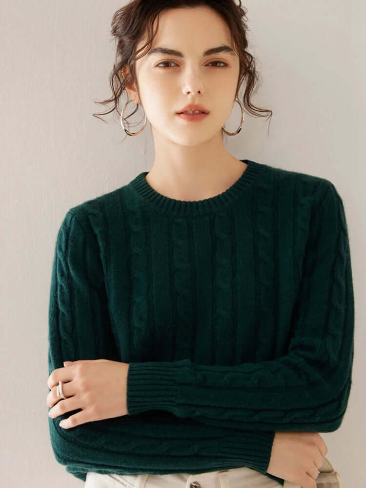 Women's Relaxed-Fit Winter Cable Knit Sweater