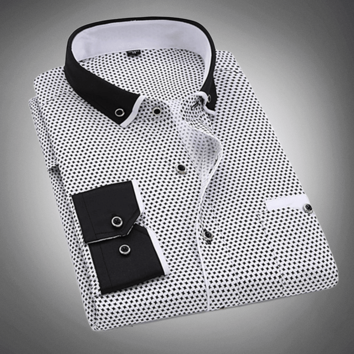 Men's Patterned Dress Shirt: Formal Button-Down Shirt