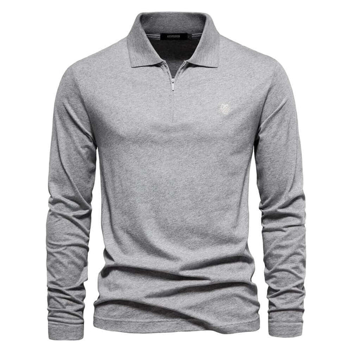 Men's Long Sleeve Polo Shirt: Smart Casual Half-Zip Top