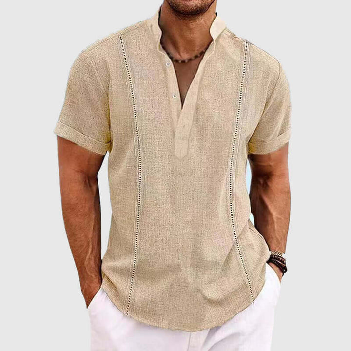 Men's Breathable Short Sleeve Shirt: Classic Fit, Summer Comfort