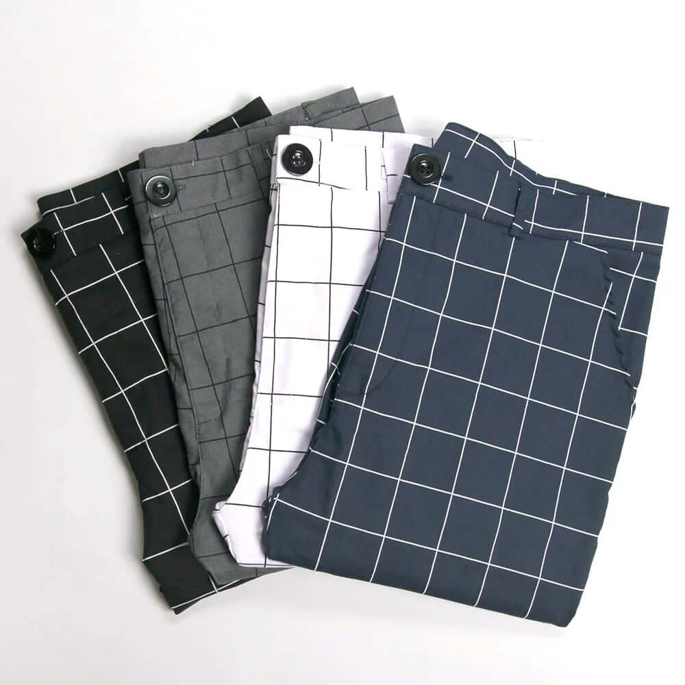 Men's Slim Fit Checked Trousers