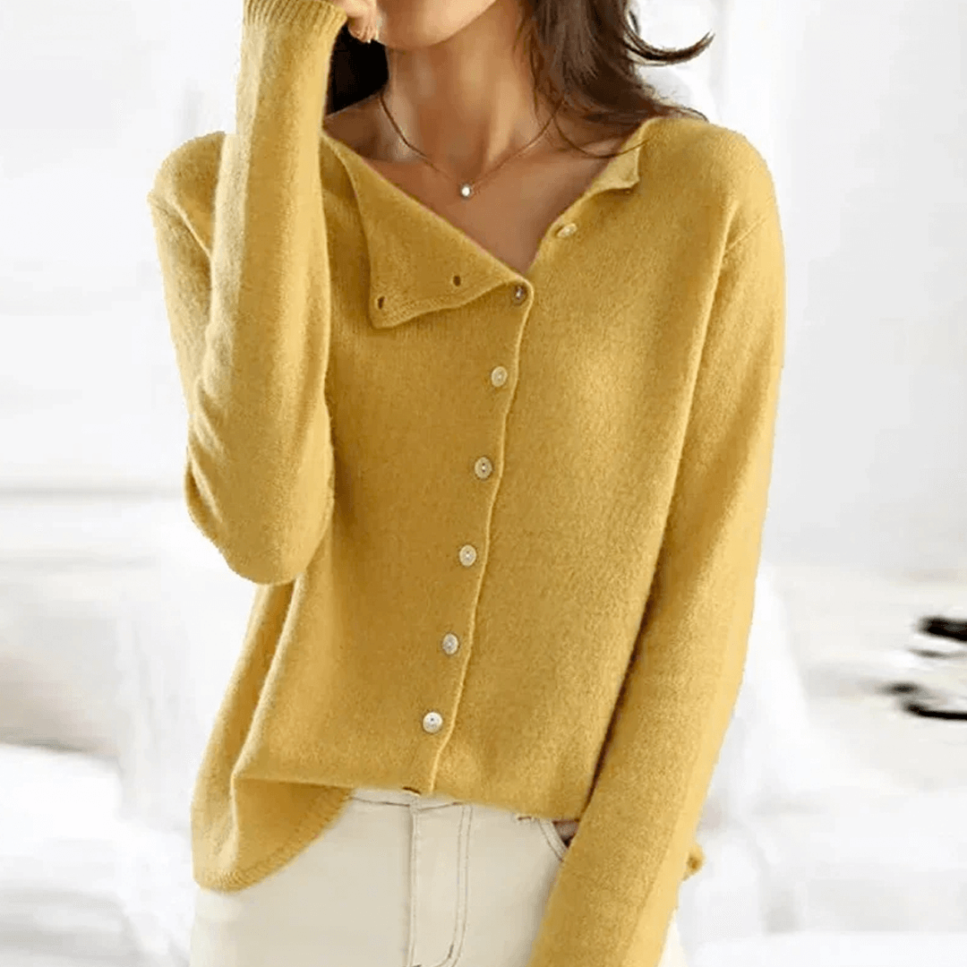 Women's Round Neck Button Cardigan: Stylish & Comfortable