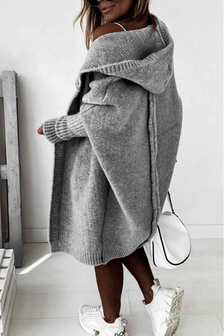 Women's Knit Hooded Casual Coat