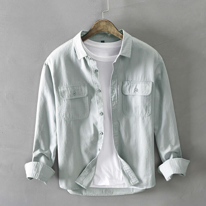 Men's Casual Long-Sleeve Cotton Shirt