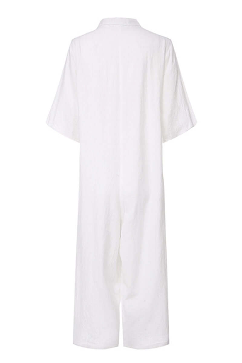 Women's Relaxed Fit Notch Collar Jumpsuit