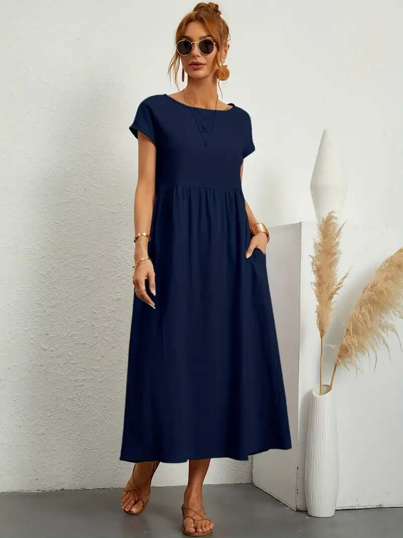 Summer Sleeveless Dress & Handbag Set for Women