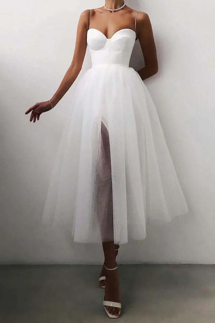 Elegant A-Line Midi Dress: Women's Formal Party Wear