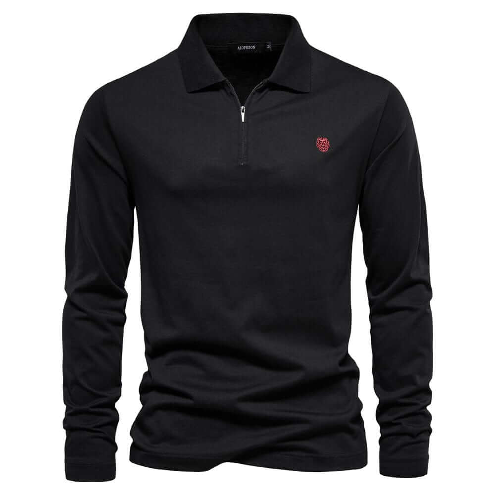 Men's Long Sleeve Polo Shirt: Smart Casual Half-Zip Top