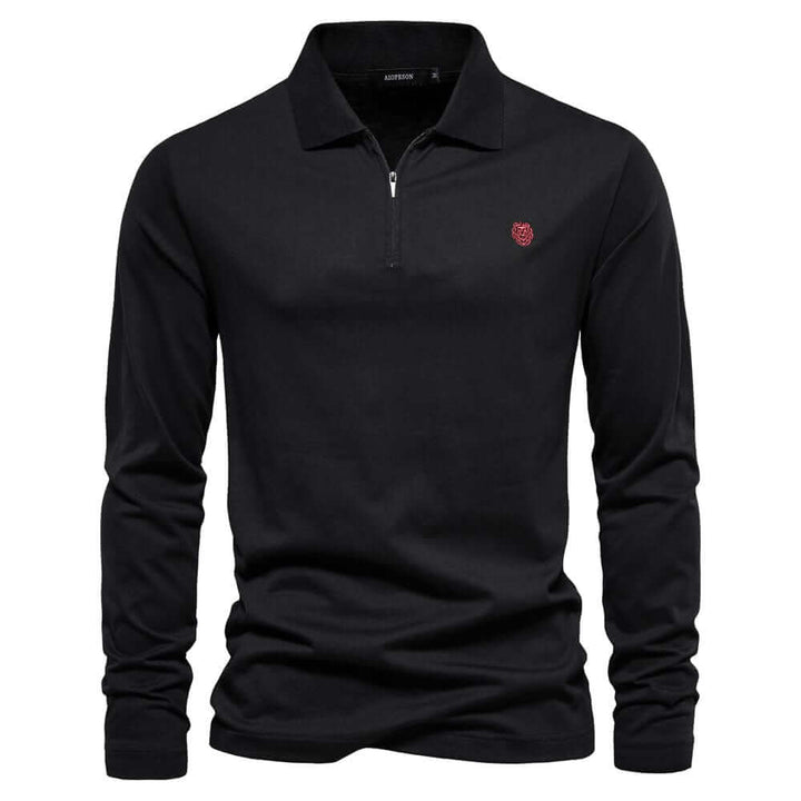 Men's Long Sleeve Polo Shirt: Smart Casual Half-Zip Top
