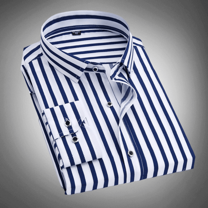 Men's Regular Fit Stripe Dress Shirt