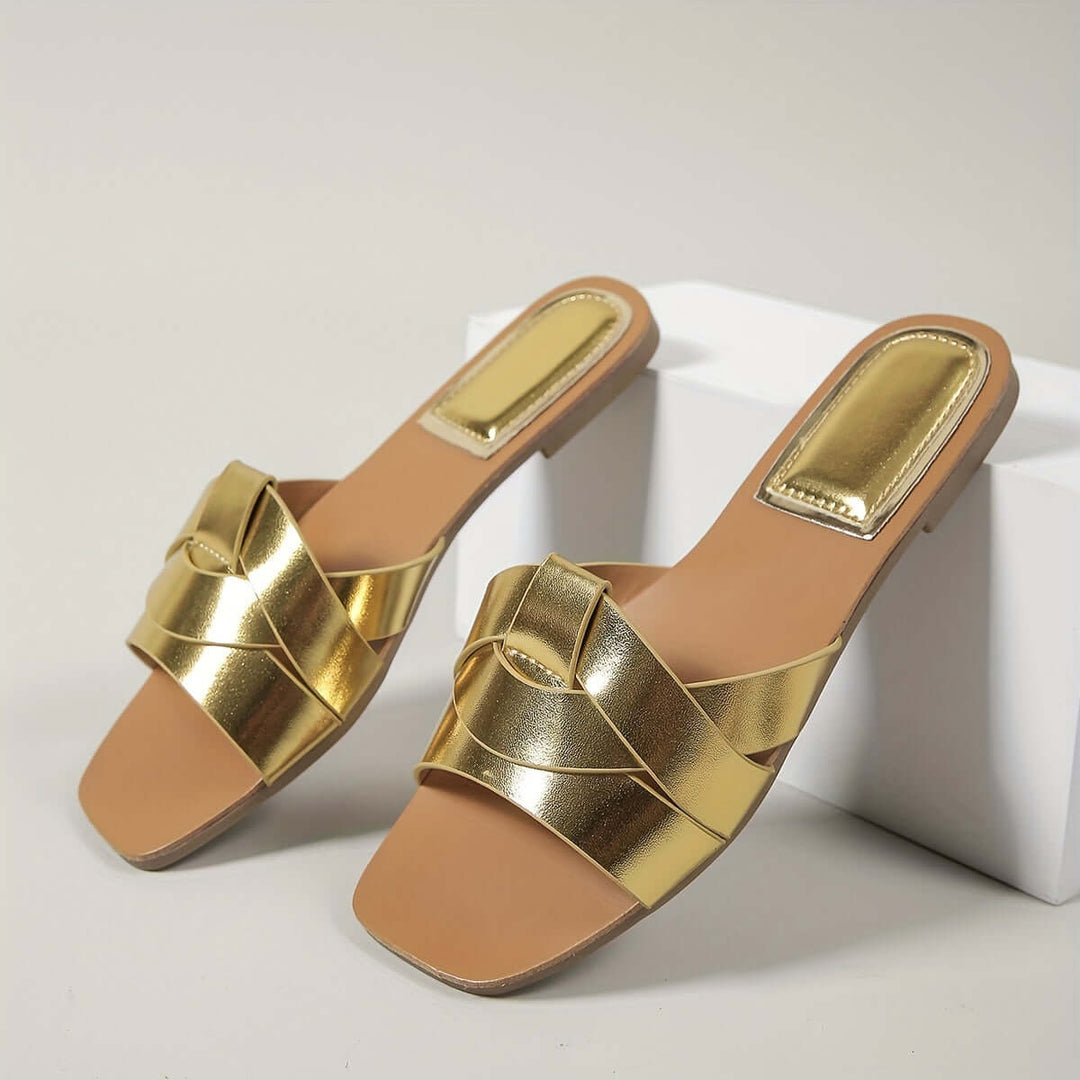 Women's Square Toe Summer Sandals: Comfortable PU Flats