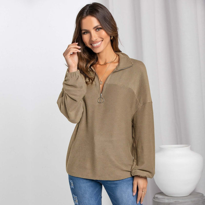 Women's Relaxed-Fit Half-Zip Knit Sweater