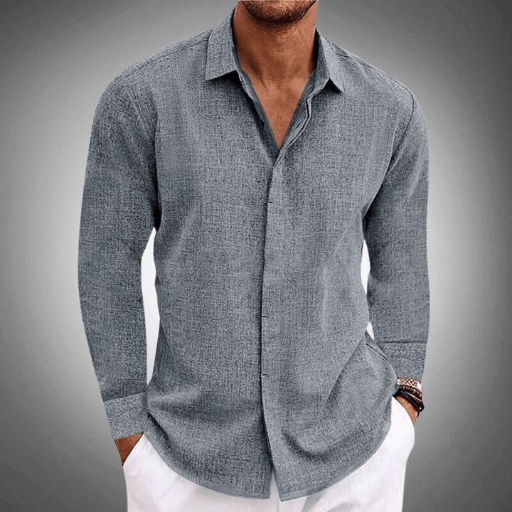 Men's Classic Long-Sleeve Button-Up Shirt
