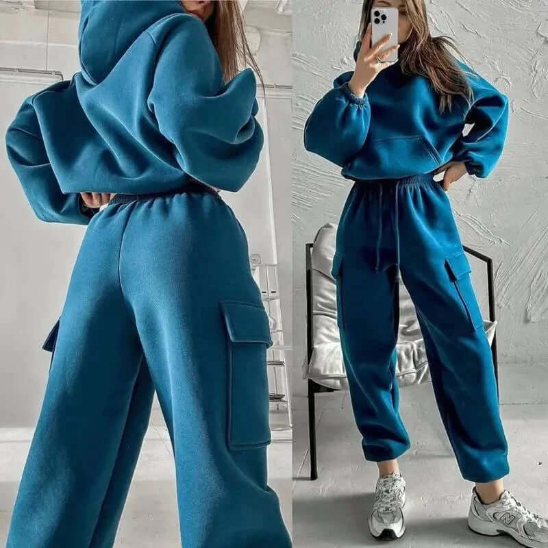 Women's Cozy Hoodie & Jogger Set: Relaxed Fit Loungewear