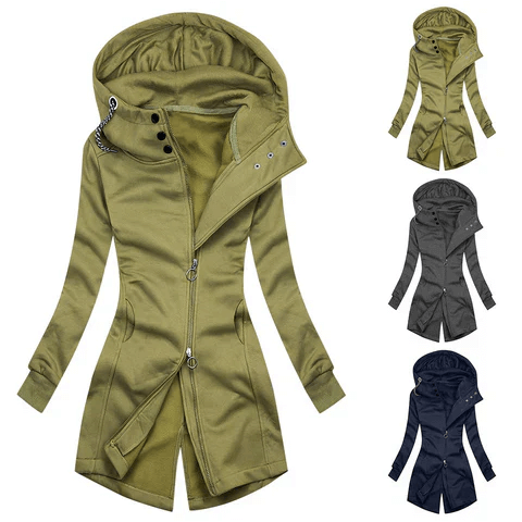 Women's Slim-Fit Turtleneck Hoodie Jacket