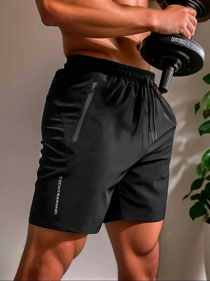 Men's Athletic Performance Shorts: Breathable, Lightweight & Zip Pocket