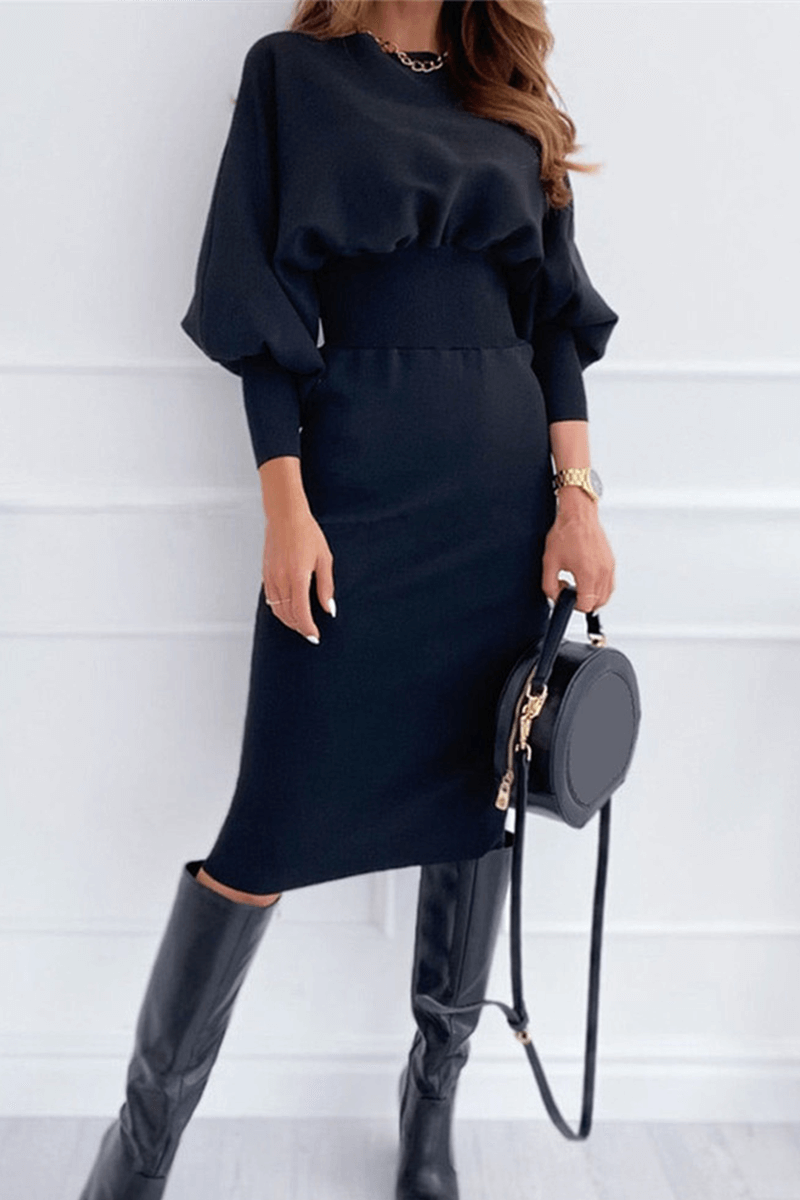 Women's Elegant Lantern Sleeve Midi Skirt